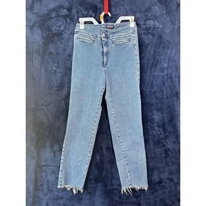 Vintage Guess Jeans Womens 30 High Rise Straight Leg Frayed‎ Hem Made USA 90s